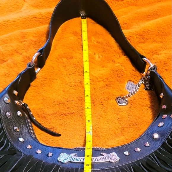 NWOT Harley Davison Genuine Cowhide Studded Fringe Wild West Hobo Purse β οΈ π€ β οΈ - Picture 7 of 10